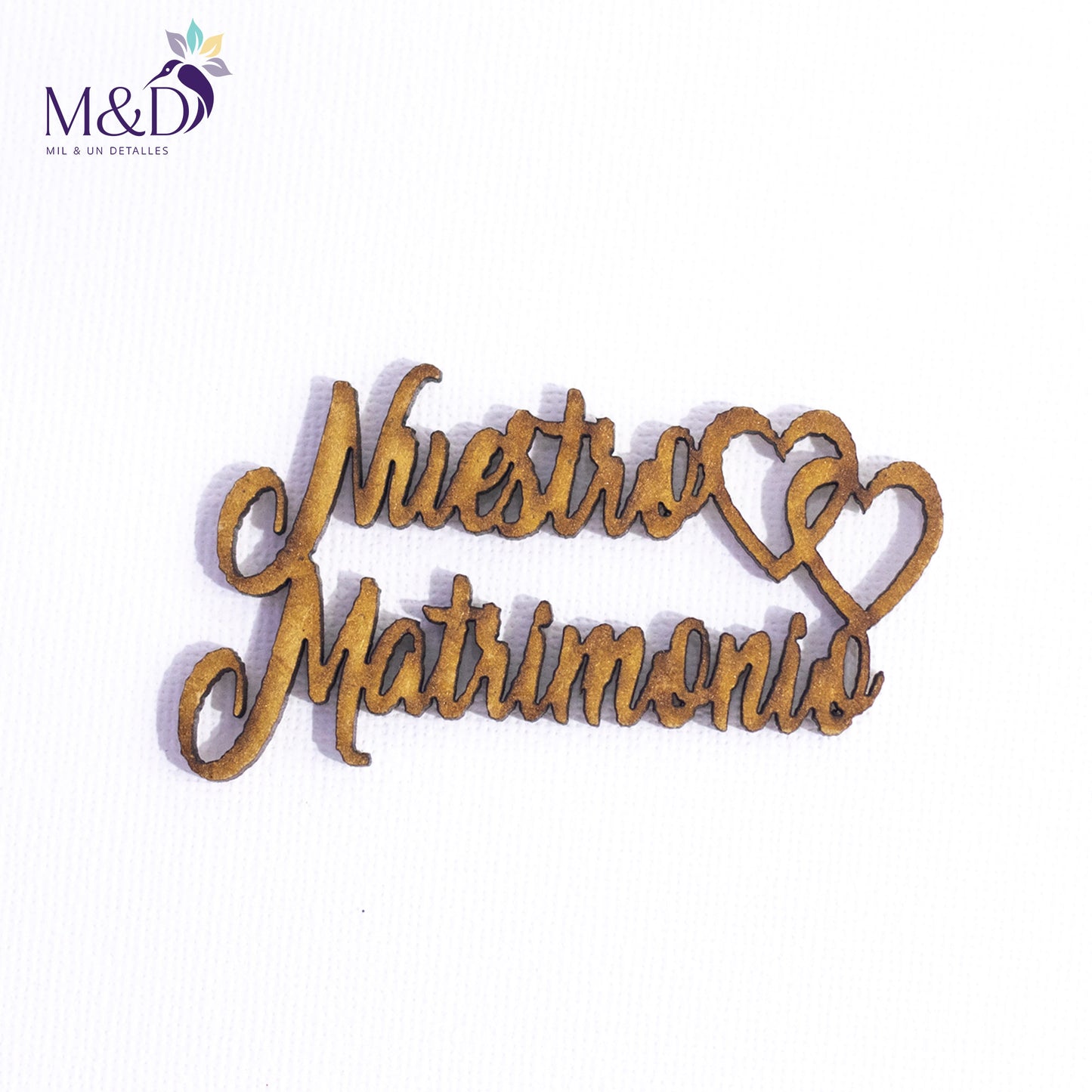 Letras en MDF "Nuestro Matrimonio" x 100 unidades