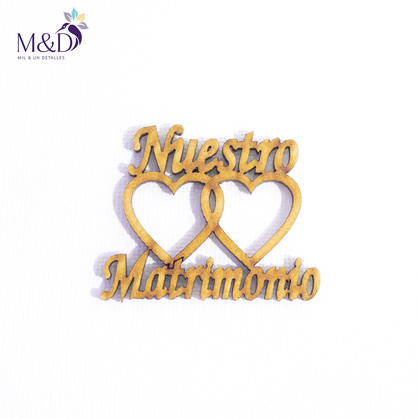 Letras en MDF "Nuestro Matrimonio" x 100 unidades