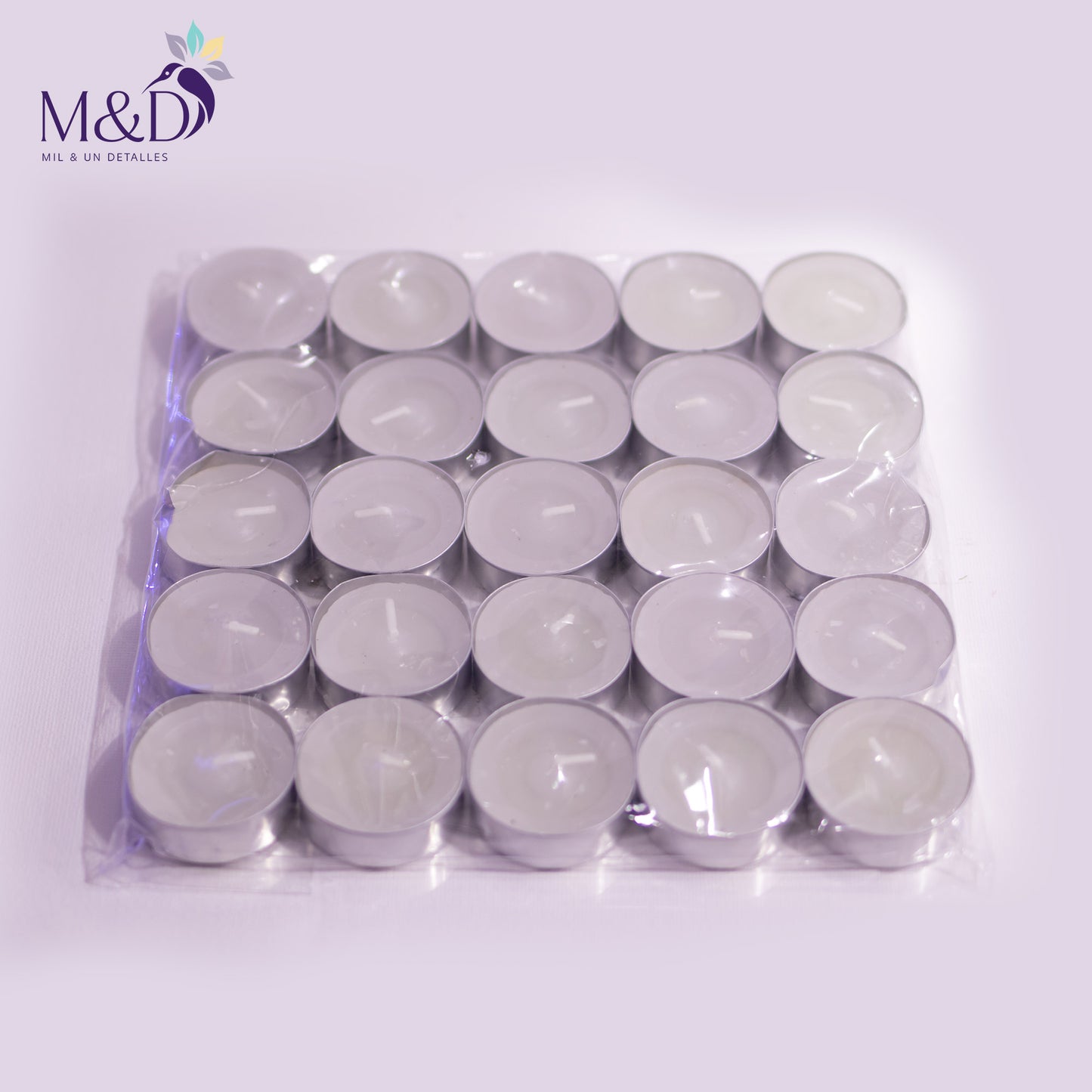 Vela con base de aluminio x 25 unidades