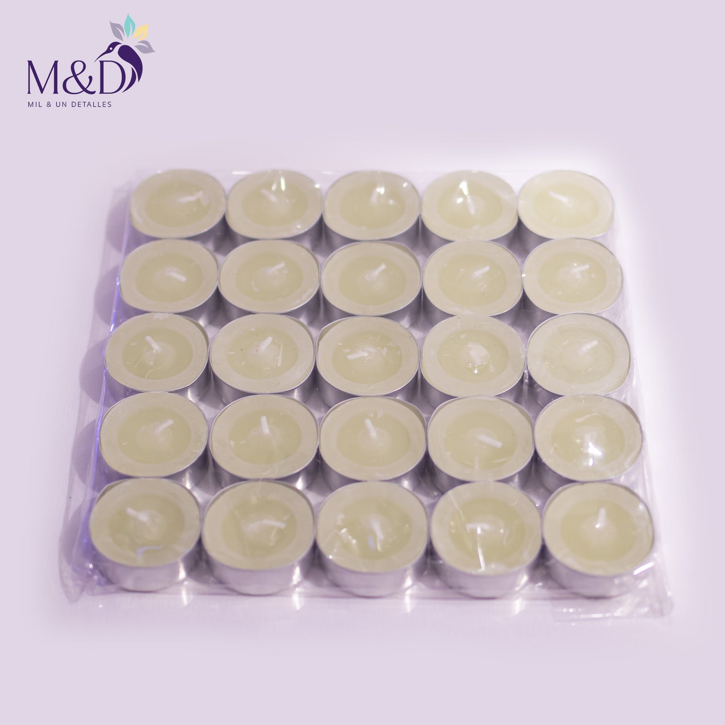 Vela con base de aluminio x 25 unidades