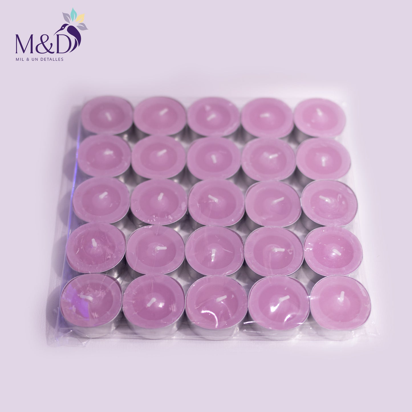 Vela con base de aluminio x 25 unidades