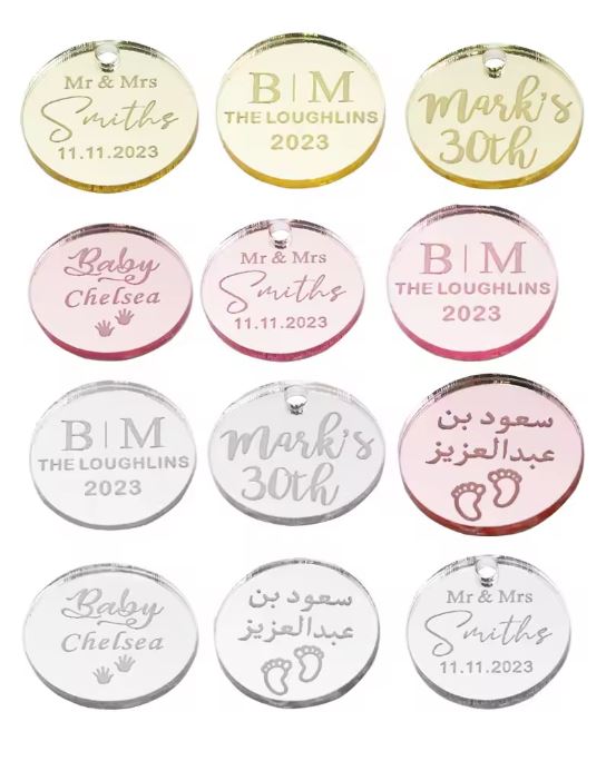 Medallas y etiquetas personalizadas en acrílico