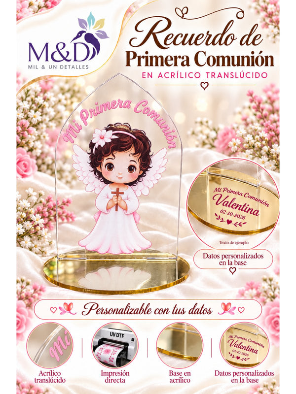 Recuerdo de Primera Comunión en acrílico translúcido