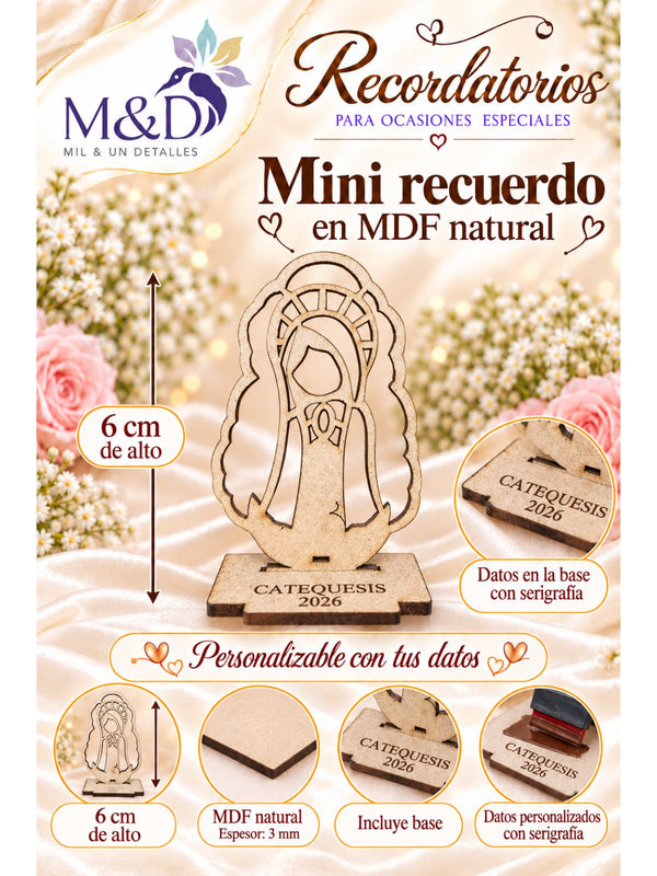 Mini recuerdo en MDF natural 6 cm