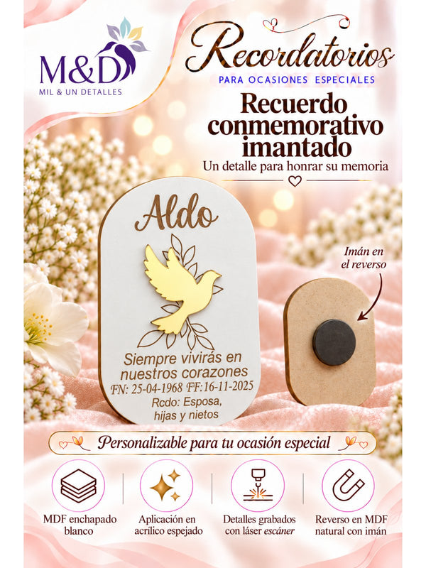 Recuerdo conmemorativo imantado