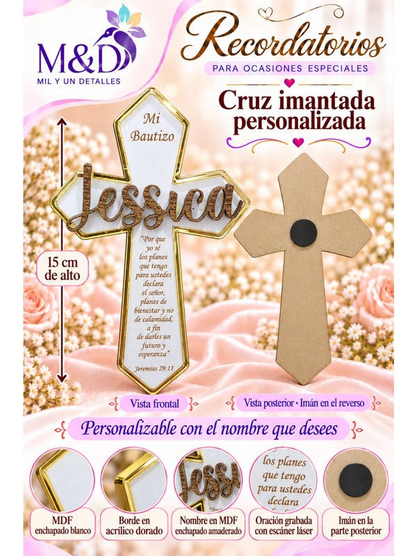 Cruz imantada personalizada