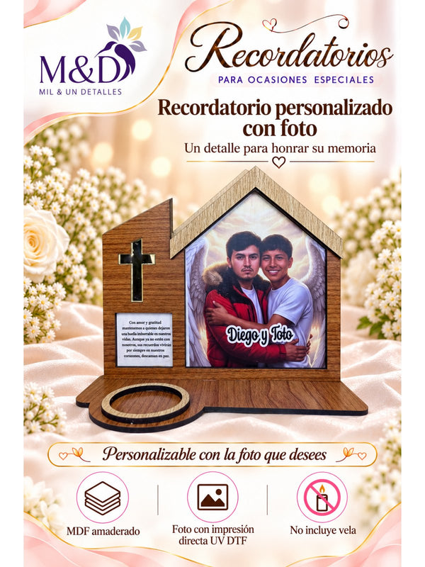 Recordatorio personalizado con foto (casita)