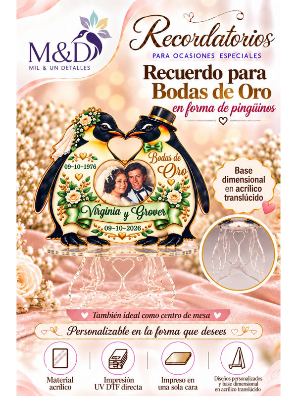 Recuerdo para Bodas de Oro pingüinos