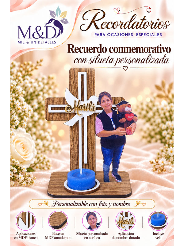Recuerdo conmemorativo con silueta personalizada