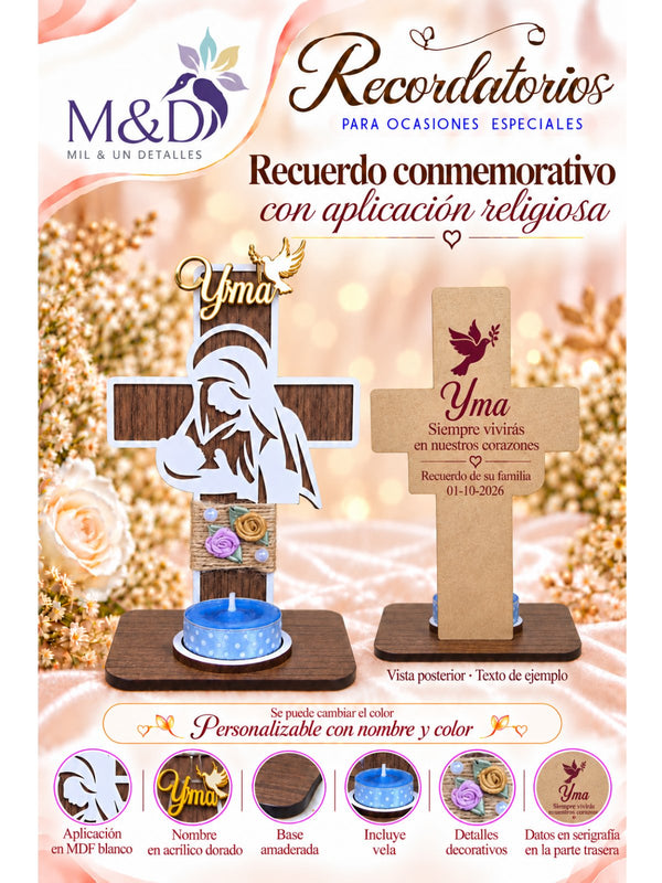Recuerdo conmemorativo con aplicación religiosa
