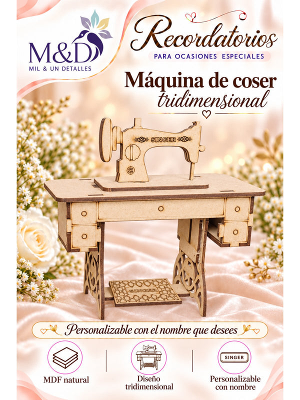 Máquina de coser tridimensional en MDF
