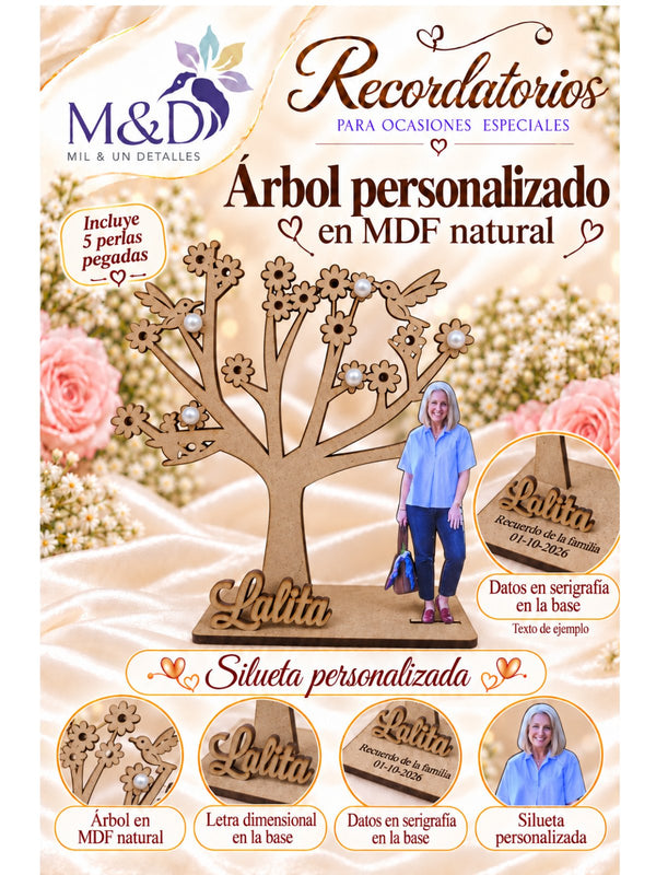 Árbol personalizado en MDF natural