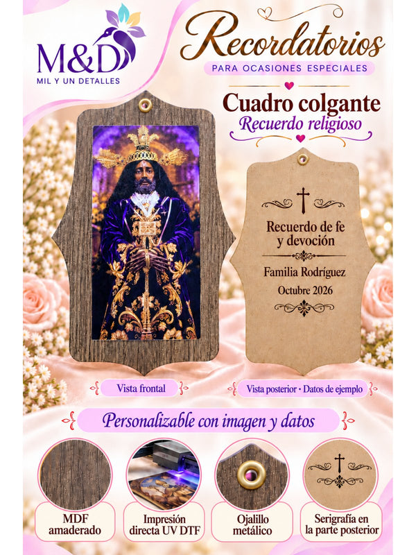 Cuadro colgante recuerdo religioso