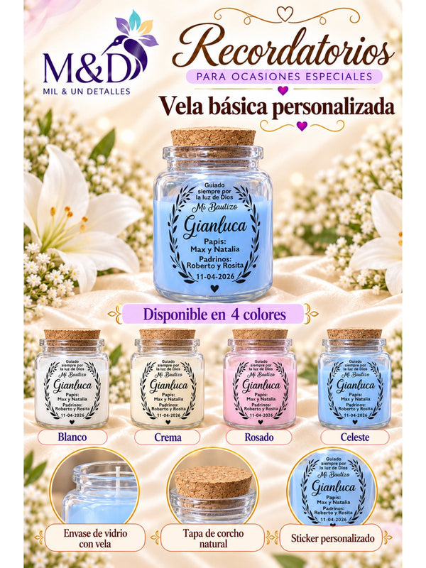 Vela básica personalizada