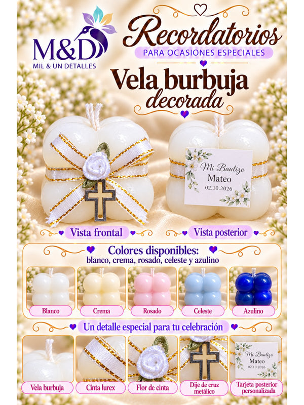 Vela burbuja decorada