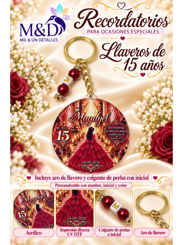 Llavero de 15 años (rojo)