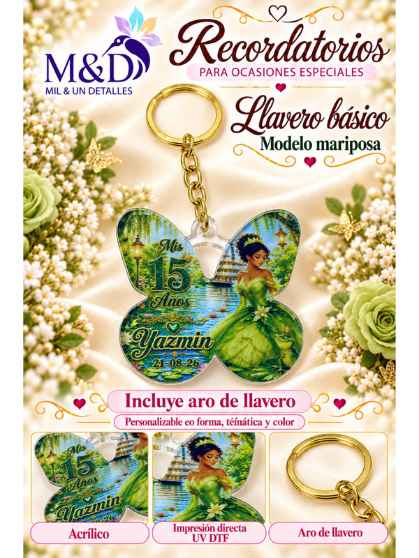 Llavero básico modelo mariposa (verde)