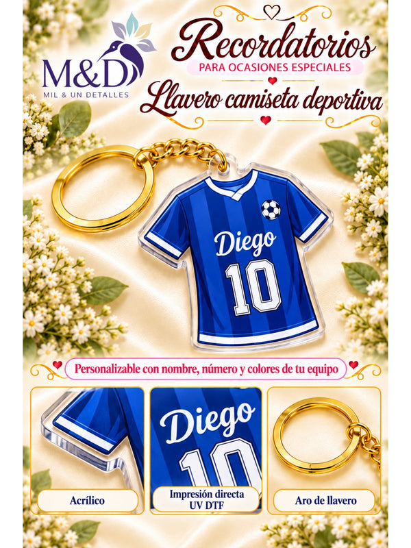 Llavero camiseta deportiva