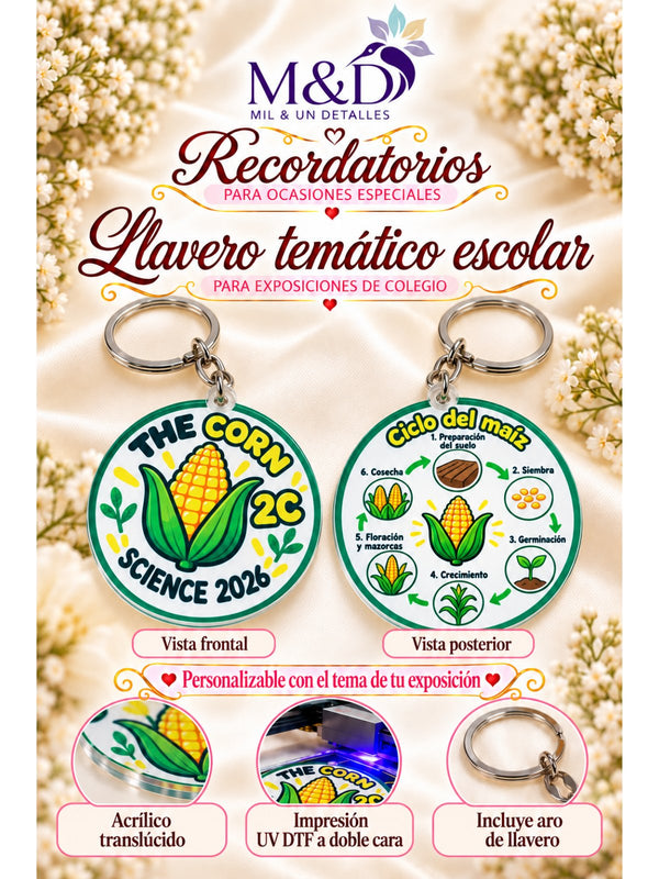 Llavero temático escolar